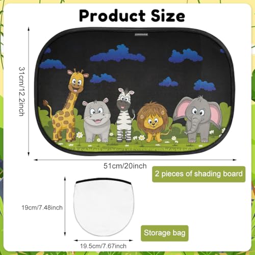Image of STHIRA 2 Pcs Car Window Sun Shade Protector UV 51x31cm Universal Fit