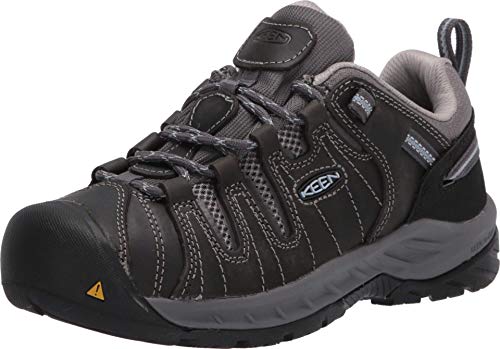 Image of KEEN Utility Women's Flint 2 Low Height Leather Steel Toe Work Shoes, Magnet /Rose, 8 Wide US