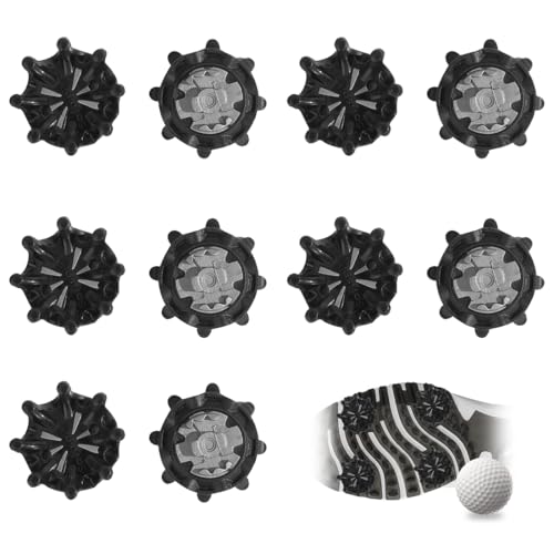 QIBZI Crampons golf,Paquet de 10 pointes de chaussures de golf, filetages de vis en métal pour chaussures de golf