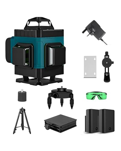 Laser Level Self Leveling Laser Level 4D 16 Line 360 Green Tripod & Wall Mount Remote Lift Platform 22400mAh IP54 0.2mm/10m
