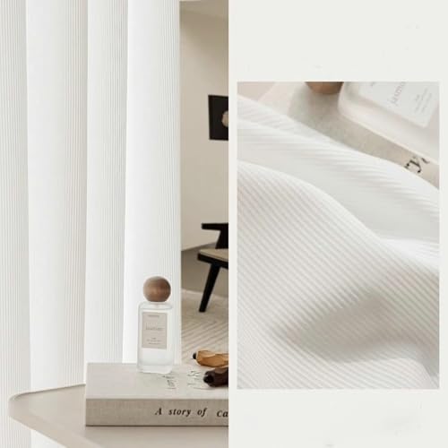 Rideaux de qualité supérieure blancs en polyester à rayures chic - 4