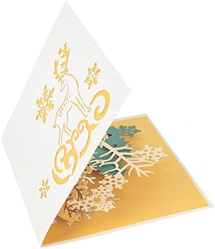 PopLife® Reindeer in the Forest Pop Up Christmas Card, Handmade 3D Holiday Greeting, Thanksgiving, Blank Note - Image 5