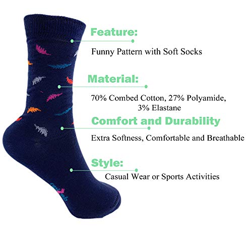 AWS/American Made Women's Colorful Combed Cotton Crew Socks 6 Pairs Soft and Breathable Shoe Size 5 to 102
