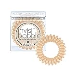 invisibobble Power Traceless Spiral Hair Ties - Pack of 3, To Be or Nude To Be - Strong Elastic Grip Coil Hair Accessories for Active Women - No Kink, Non Soaking - Gentle for Girls and Thick Hair