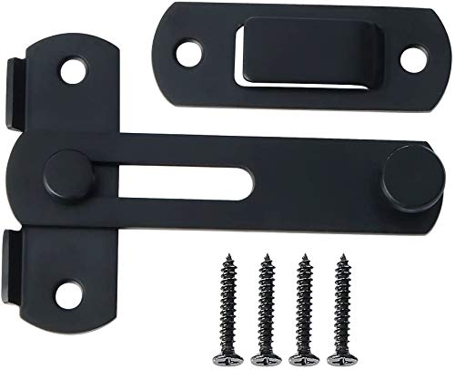2 Pack Large Stainless Steel Gate Latches, Door Holder Flip Latch Safety Door Bolt Latch Lock (Black) #TOP2