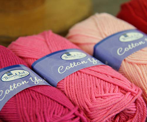 Image of ThreadArt Cotton Crochet Yarn Set #4, 6 Pack 50g 85yd, Frosting Colors