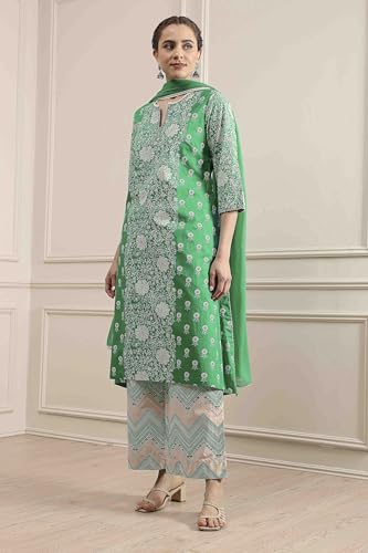 Image of BIBA Womens Kurta, Bottom, Dupatta