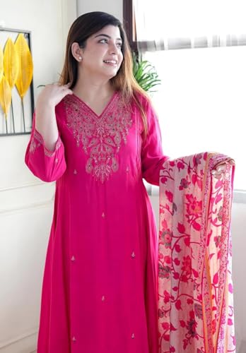 Image of KLOSIA Women Embroidery Kurta and Pant Set with Dupataa