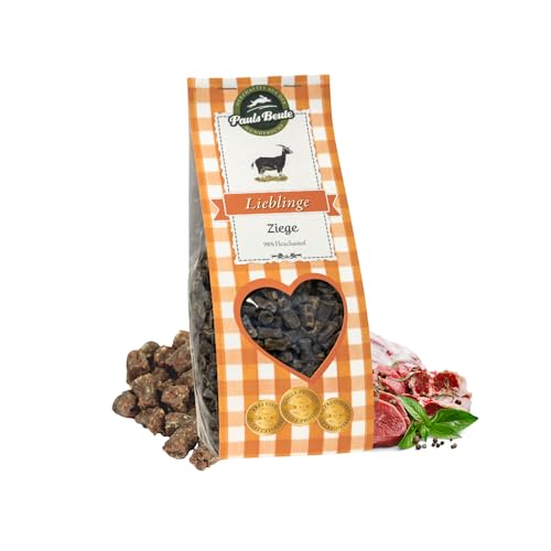 Pauls Beute Lieblinge Ziege | Hundeleckerli mit 98% Ziegenfleisch | 500g | Getreidefreie Hunde Snacks mit Apfel & Meersalz | Ideale Belohnung für Training & Zwischendurch | Ohne Zusatzstoffe