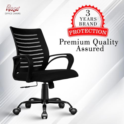 Image of ROSE Elite | 3 Years Brand Warranty | Ergonomic Office Chair, Study, WFH, Revolving, Rolling, Desk, Task, Laptop, Student Chair (Elite Classic MB, Black)