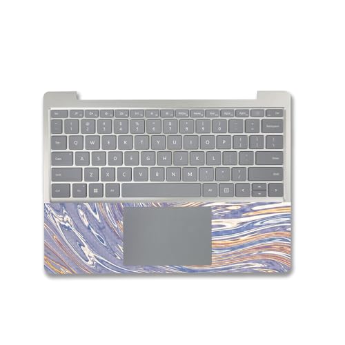 Image of MightySkins Carbon Fiber Skin Compatible with Microsoft Surface Laptop Go 3 (2023) Full Wrap Kit - Liquid Silver | Protective, Durable Textured Carbon Fiber Finish | Made in The USA