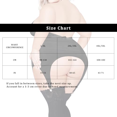 Garter Belt Plus Size High Waist Garter Belts with 4 Vintage Metal Clips for Stockings Womens Lingerie3