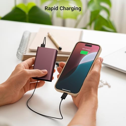 Image of ZEBRONICS EnergiTank 20MR1, Metal Power Bank, 20000 mAh, 22.5W Super Fast Charging PD 3.0 (PPS), Dual Type C & USB Port, LED Indicator, for iPhone, Android, Tablets, Airpods (Raspberry)