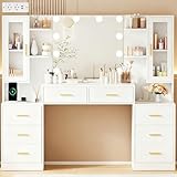 ANWBROAD 150cm Grande Tocador de Maquillaje con Iluminación LED Ajustable en 3...