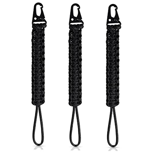 YUNLOVXEE Cobra Woven Paracord Keychain - 3 Pieces Tactical Lanyard for Men Women Wallet Camping Fishing Hunting Emergencies