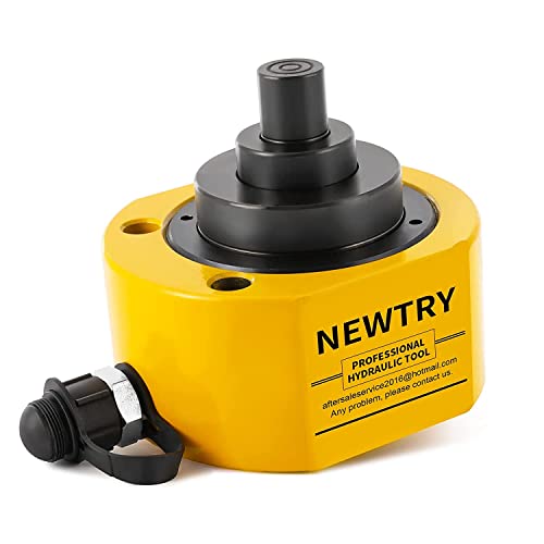 Image of NEWTRY Hydraulic Ram Jack 100 ton Hydraulic Cylinder Low Profile Ram Jack Multi-Section 2.72 inch Stroke Lifting Cylinder Mini, Portable for Machinery, Bridge, Construction
