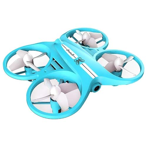 HaiMa L6069 Mini Rc Drone Aircraft 2.4Ghz 720P Hd Camera Con Luce Led - Celeste