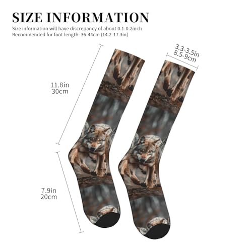 Wolfs Print Compression Socks For Men Women 15-20 Mmhg Running Support Socks,For Athletic Hiking Flight4