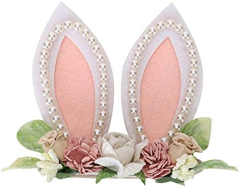 Arnzrmo Bunny Rose Easter Headbands Flower Bows for Baby Girl