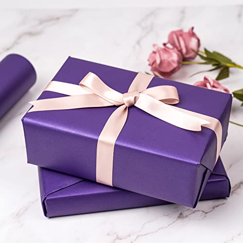 Image of RUSPEPA Purple Matte Wrapping Paper - Solid Color Pearly - luster Paper Perfect for Wedding, Birthday, Christmas, Baby Shower -17 Inches X 32.8 Feet
