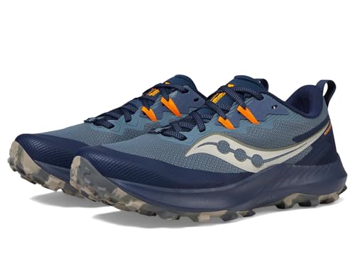 Saucony Men's Peregrine 14 Sneaker, Dusk/Navy, 8.5