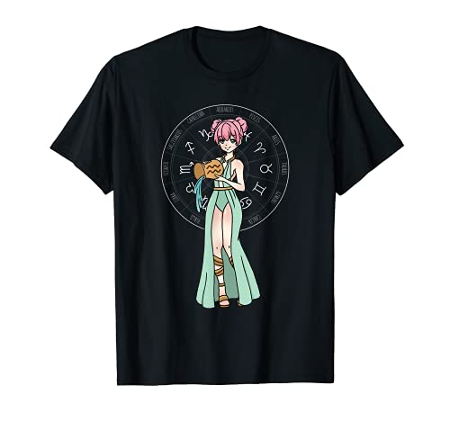 Acuario Horóscopo - Enero Febrero Cumpleaños Anime Zodíaco Camiseta