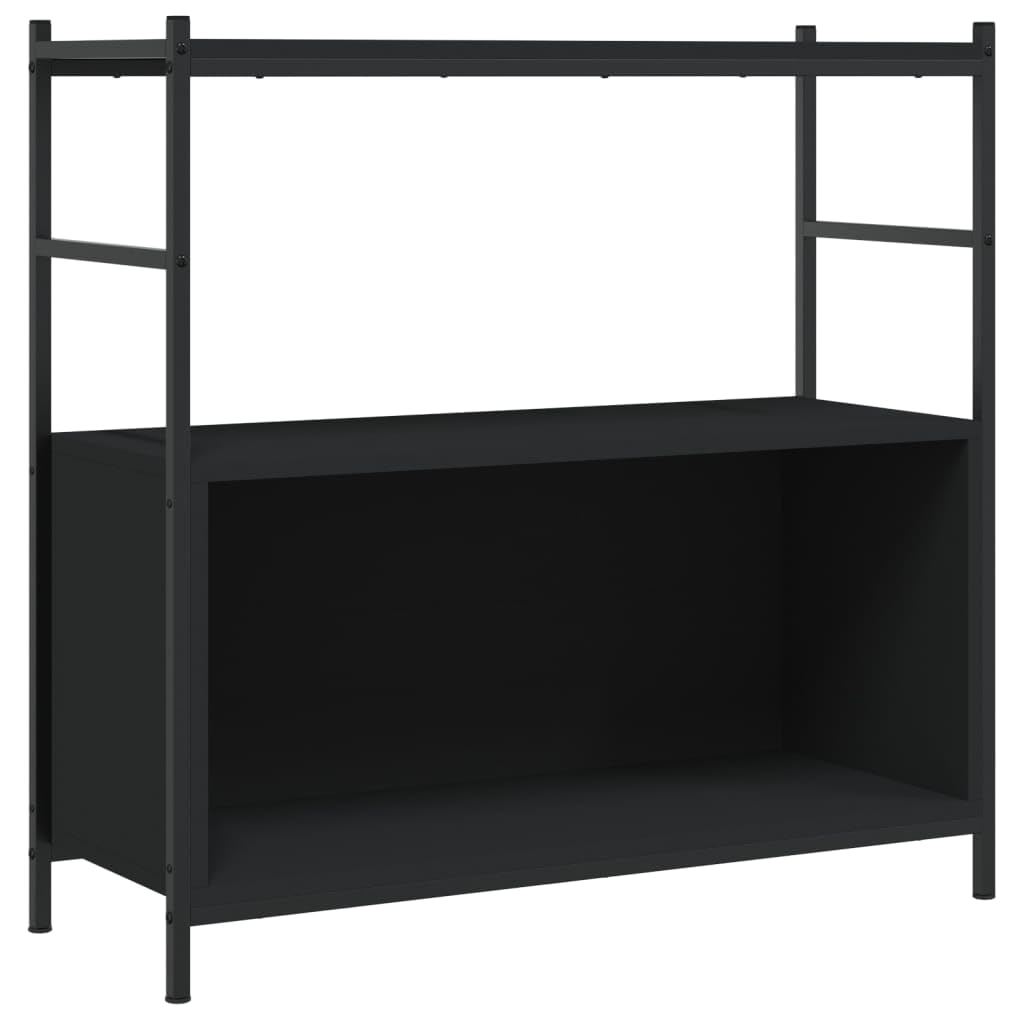 3 Shelf Wood And Steel Bookcase - Wilko Black Vidaxl