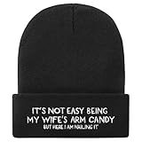 Funny Embroidered Beanie for Men -Christmas, Anniversary & Birthday Gifts for Husband from Wife Warm Knit Winter Hat