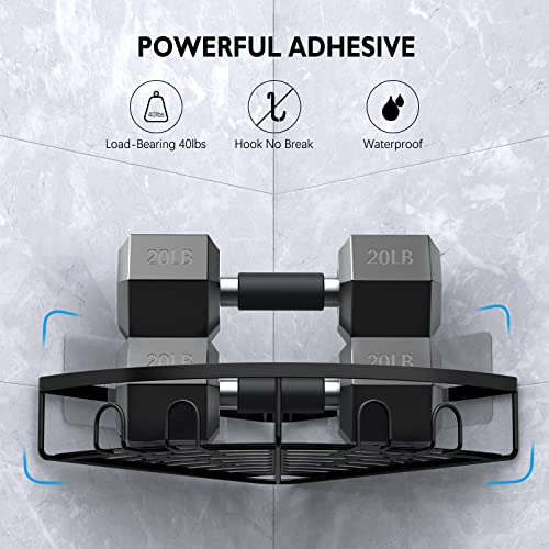 Kerisgo Corner Shower Caddy, 2 Pack Adhesive Bathroom Shower Corner Organizer Shelf thumb #5