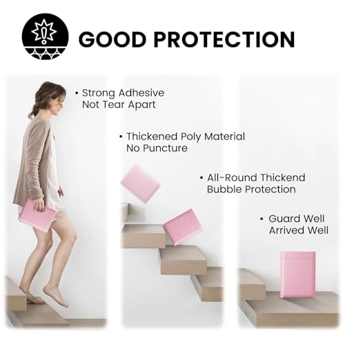 Image of Fuxury 500 Pack Light Pink Bubble Mailers 8.5x12 inch Medium Opaque Bubble Envelopes Strong Adhesion Bubble Mailer Thick Padded Envelopes Mailers for Small Business Mailing Books Clothes Makeup Supplies