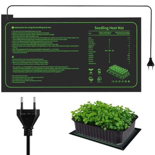 Mineup Heizmatte Pflanzen, 20W Wärmematte für Sämling Germination und Haustier, 25x52CM Zimmergewächshaus Wärmematte, Wasserdichtes Gewächshaus-Heizkissen für Heizkissen Amphibien Pet Mat