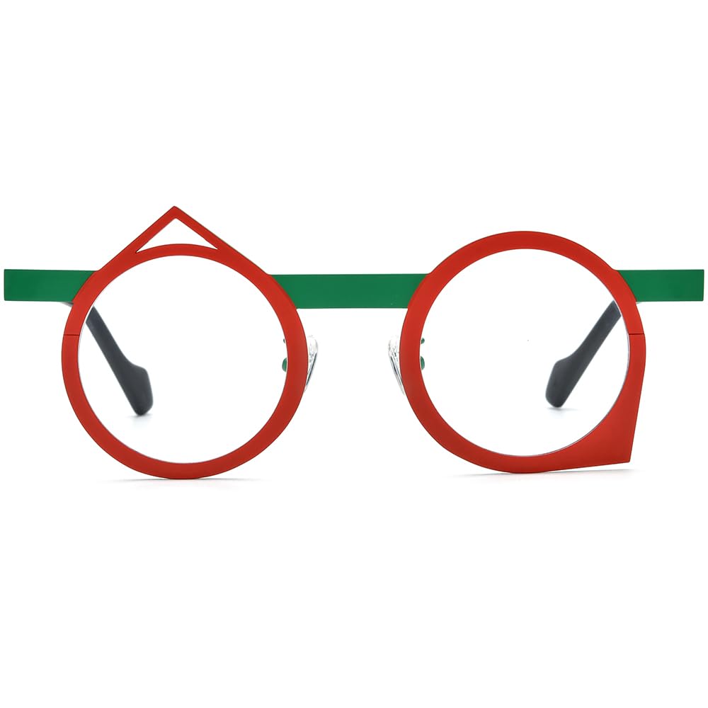 FONEX Colorful Pure Titanium Glasses Frame Women Retro Round Eyeglasses