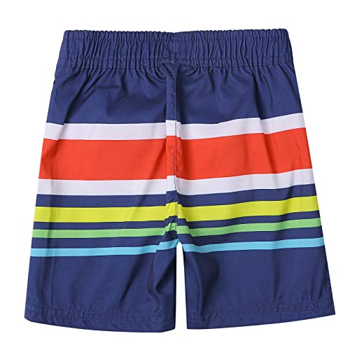 Lizens Boys Swim Trunks Upf 50+ Quick Dry Striped Bathing Suit Swimsuit Little Boys Swimwear (2-3T, Rainbow) #TOP1