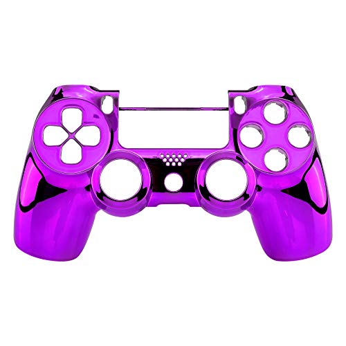 eXtremeRate Chrome Purple Edition Custom Front Housing Shell Faceplate Compatible with ps4 Pro Slim Controller CUH-ZCT2 JDM-040 JDM-050 JDM-055 - Controller NOT Included