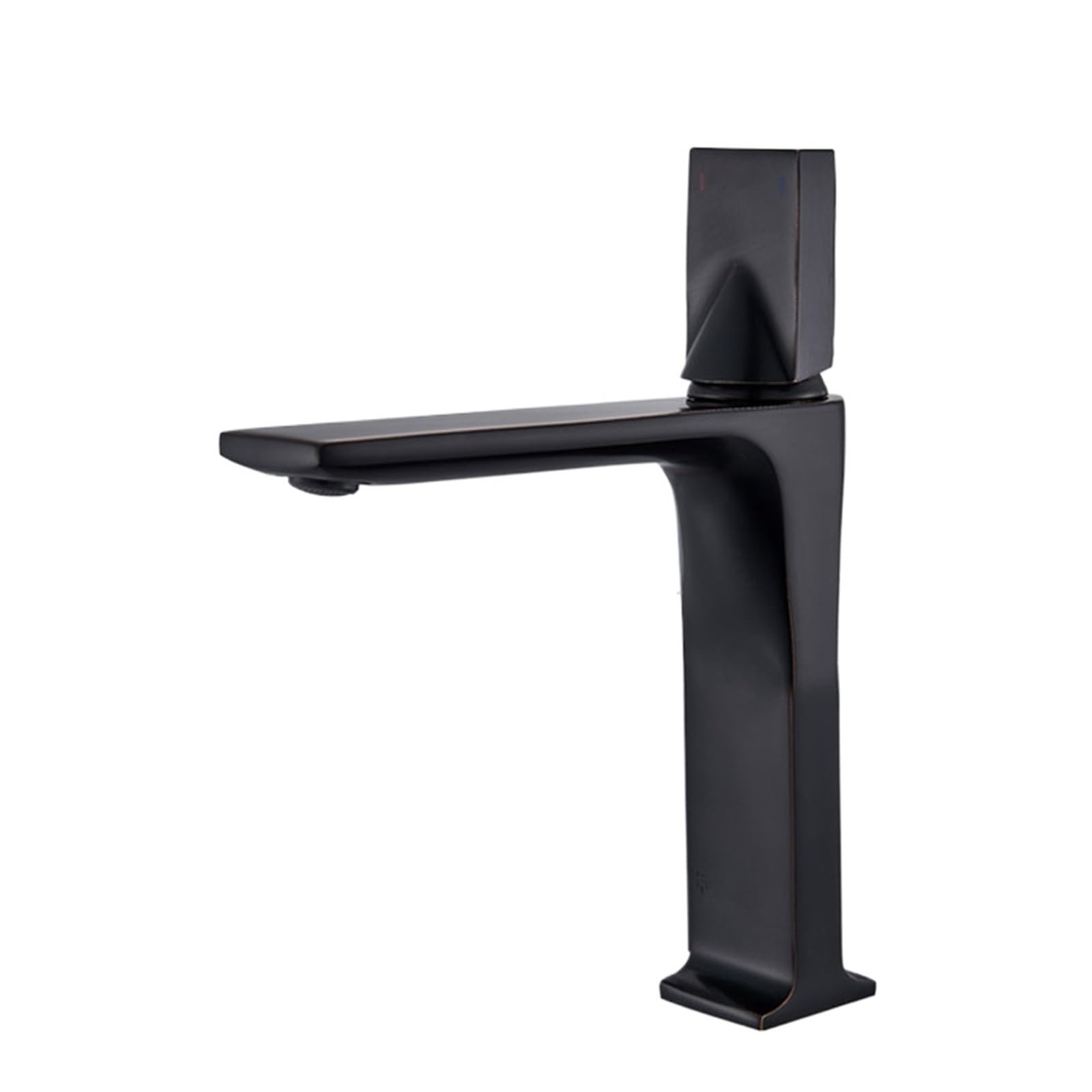 CVFRDD Basin Faucets Matte Black Bathroom Faucet, Hot And Cold Water Basin Mixer Tap, Chrome Brass Toilet Sink Water Crane(Short Black)