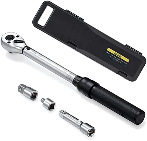 ARUCMIN 3/8-Inch Drive Click Torque Wrench Dual-Direction Adjustable Torque Wrench Set with Storage Case (10-45 ft.-lb./13.5-61 Nm)…