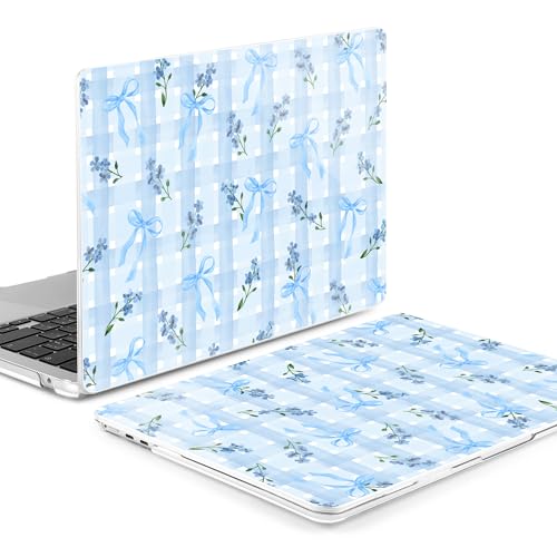 Image of MEEgoodo for M5 /M4 /M3 /M2 MacBook Air 15 inch Case 2026 2025 2024 2023, Case Fit Model (A3448 /A3241 /A3114 /A2941) for MacBook Air 15.3 inch, Flower&Bows&Watercolor Plaid
