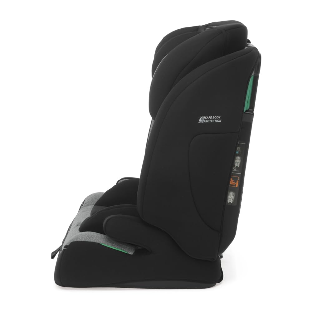 Foppapedretti Seggiolino Auto Babyroad New I-Size, per bambini da 76 a 150 cm di altezza, 15mesi-12 anni, conforme ECE R129, Fissaggio a 3 punti,Safe Body Protection,Protezione Impatti Laterali,Carbon