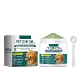 Zahnpflege Pulver für Hunde & Katzen Zahnreinigungspulver Zahnsteinentferner Hund I Natürliche Zahnreinigung Hund gegen Mundgeruch & Zahnstein I Zahnpflege Hund I 100 g (Green, 6.3cm)