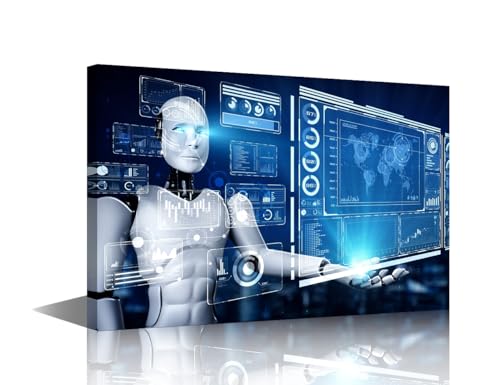 Toile robotique IA image virtuelle pour grand salon moderne