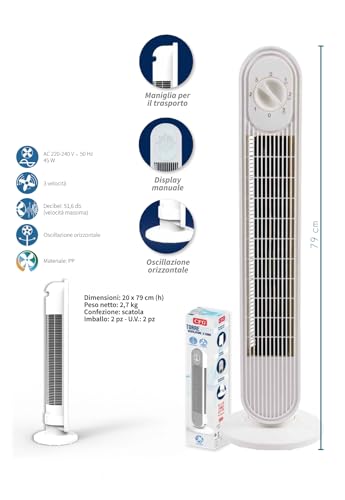CFG Ventilatore da terra Torre White