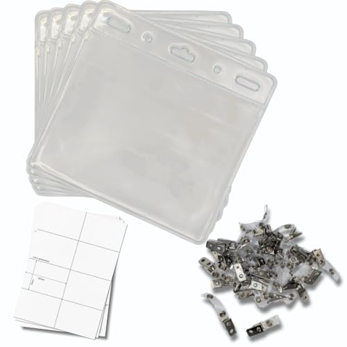 Porte-badge A7 horizontal à ouverture supérieure OfficeGear, kit complet de 50 pièces durables
