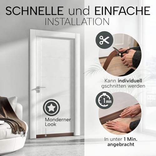Image of Water Stopper Barrier for Doorways, Flood Protection, Water Seal Strip (Brown, 1-Meter, D)
