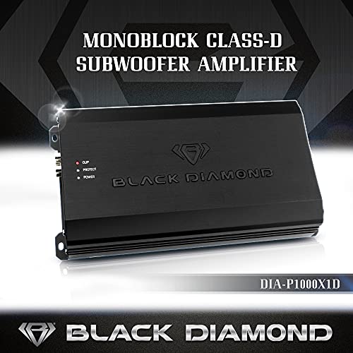 Image of Black Diamond DIA-P1000X1D Car Audio Amplifier Class D 1-Channel Monoblock Amp 1000 Watts RMS, Remote Level Control Included (Renewed)