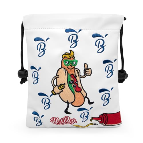 Golf Valuables Pouch,Hot Dog Golf Pouch Bag with Drawstrings Golf Tee Bag Pouch Leather Golf Tee Pouch Golf Ball Bag for Men Women