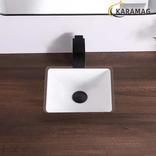 Image of 12 Inch Small Undermount Bathroom Sink Rectangle Undermount Sink White Ceramic Under Counter Bathroom Sinks with Overflow (12.0 inchx10.6 inch)