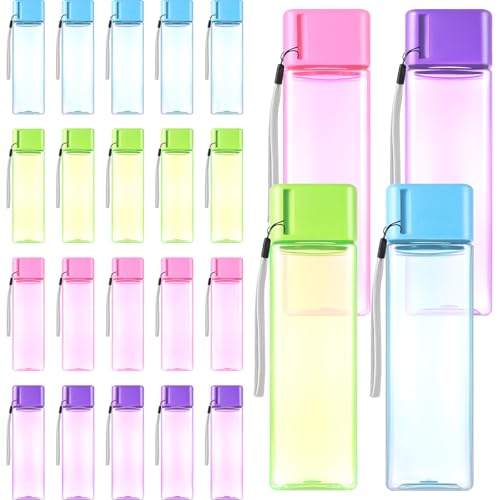 Bulk 16oz Kids Water Bottle Reusable Leak Portable Plastic Sports Drink Water Bottles With Handle Strap For Cycling Camping Hiking Gym Yoga (light Pink, Purple, Green, Blue)
