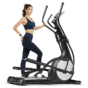 Crosstrainer für Zuhause, magnetischer Ellipsentrainer, ultraleise, Cardio, 32 Widerstandsstufen, Knob -Display, Steigung, Tablethalterung, App, bis 150 kg, 6 kg Schwungrad, 48 cm Schrittlänge, sCross