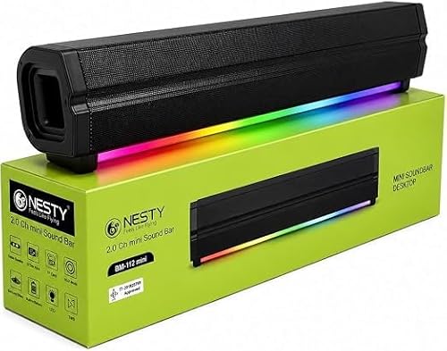 Mini RGB USB Soundbar 2.0 Channel Desktop Speaker