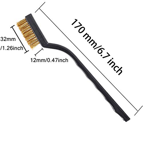 Image of 30PCS Mini Brass Wire Brush , Curved Handle | Masonry Brush, Wire Bristle, For Cleaning Welding Slag and Rust